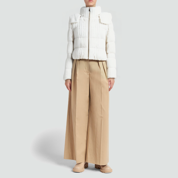 High-neck Tencel and mohair puffer jacket