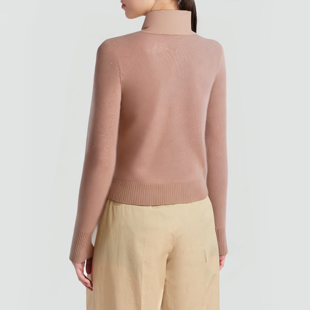 Stand-collar Knit-Sleeve Goose Down Lightweight Jacket